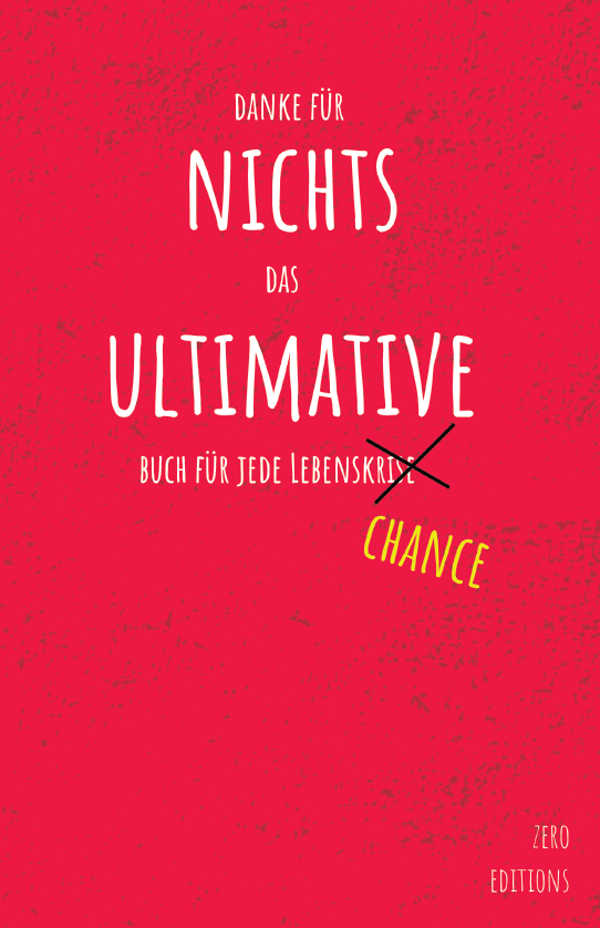 Humorvolles Buch „Danke für NICHTS“ von Zero Editions – das perfekte ironische Geschenk mit Tiefgang und Witz.
